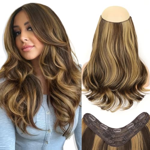 ALXNAN Long Wavy Clip In Extensions