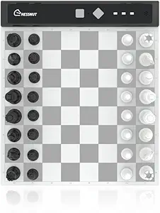 Chessnut Go Ultimate Portable Travel Electronic Chessboard with Full Piece Recognition and Strong Magnetic Adhesion - Perfect Desk or Travel Size (Grey)