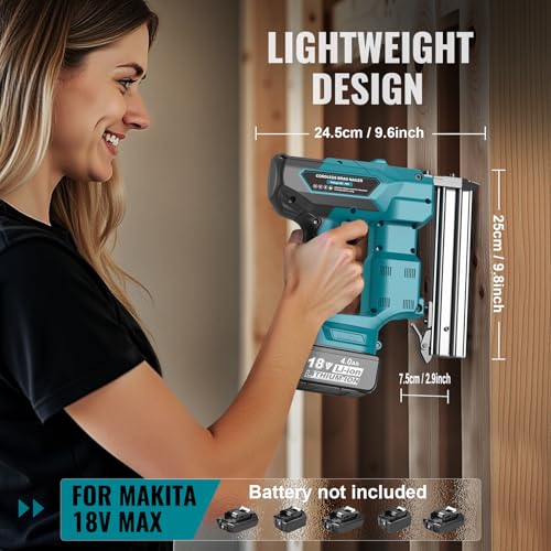 Pregos Brad de calibre 18 sem fio para bateria Makita 18 V: Pistola de pregos elétrica com bateria d