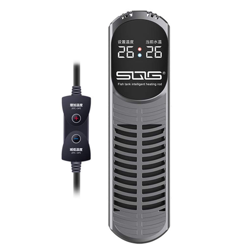 MU Calentador de termómetro de Acuario Digital para el hogar, médico infrarrojo IC, Control Remoto Independiente,Plata,300W