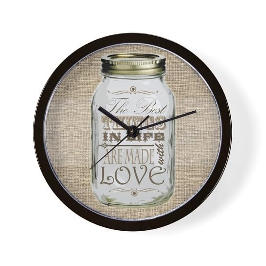 CafePress Mason Jar Brown The Best Things in Life are Made W 10' Wall Clock for Livingroom, Kitchen, or Office