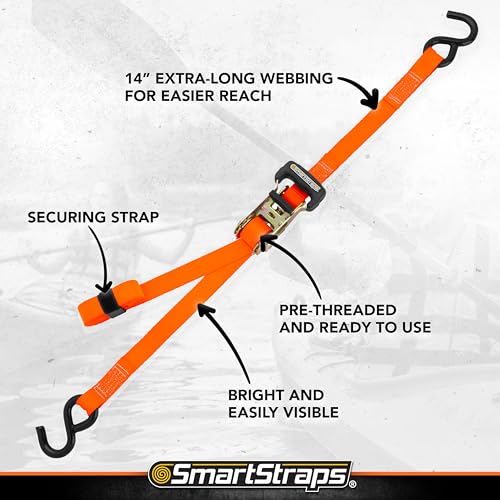 SmartStraps 10-Foot Ratchet Straps (4pk), 3,000 lbs Break Strength - Image 2