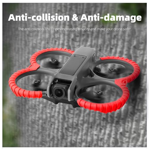 Image of Propeller Guard Protector Accessories for DJI Avata 2, Prop Bumper Drone Anti-Collision Scratch-proof Protection,Fly Combo Protective Cover Ring(Red)