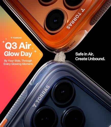 Image of TORRAS Ostand Q3 Air Original for iPhone 17 Pro Max Case, 360 Magnetic Stand, MagSafe Compatible, Mil-Grade Drop Tested, Camera Control Button, Shockproof for 17 Pro Max Cover, Midnight Blue