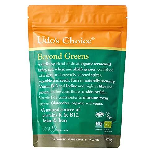 Udo's Choice Beyond Greens - Vegan Super Greens Powder with Barley, Oats and Wheat - Rich in Antioxidants - Use in Smoothies or Baked Goods - 31 Servings - 255g
