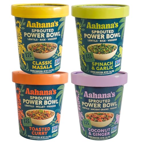 Aahana's Sprouted Power Bowls - Lentiils Ready to Eat | Vegan, Gluten-Free,...