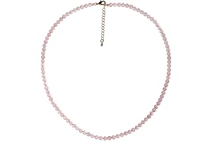Rose Quartz Choker: 4mm Healing Crystal Necklace for Anxiety and Meditation
