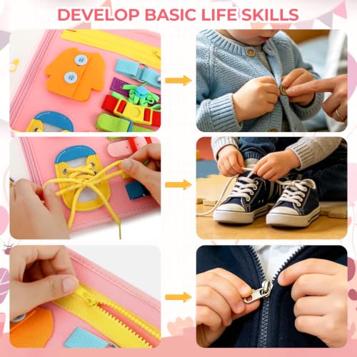HUILIUSOU Busy Board Montessori Toys, Busy Book for 3 Year Old Toddler Boy Birthday Gifts, Montessori Toys Busy Board for Toddlers, Learning Educational Toddler Travel Activities - Image 4