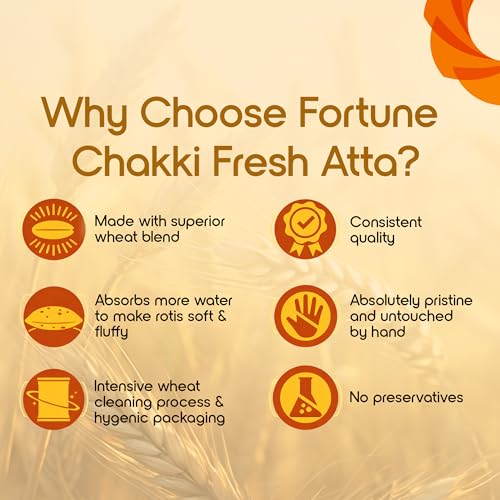 Image of Fortune Chakki Fresh Atta, 5 kg, 100% Atta 0% Maida