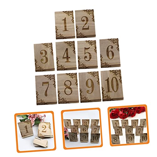 Numéros de table en bois 1 à 10 pour décoration de mariage rustique et chic - 3