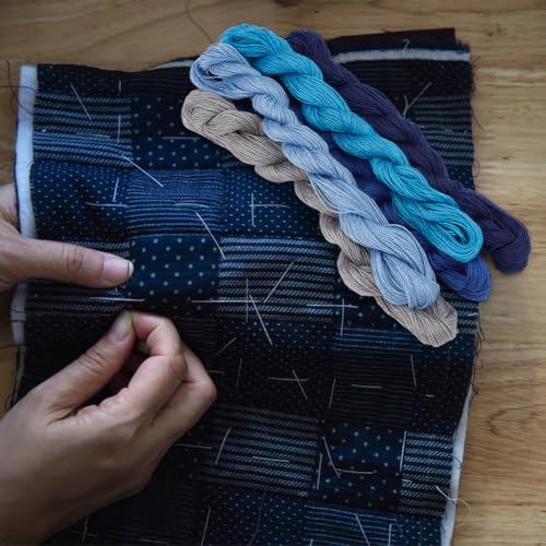 FREEBLOSS Hilos de Algodón 10 Colores Sashiko 10x50m miniatura 4