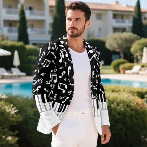 Men's Party Retro Printed Suit Jacket Notched Lapel Slim Fit One Button Stylish Blazer Business Lightweight Suit4