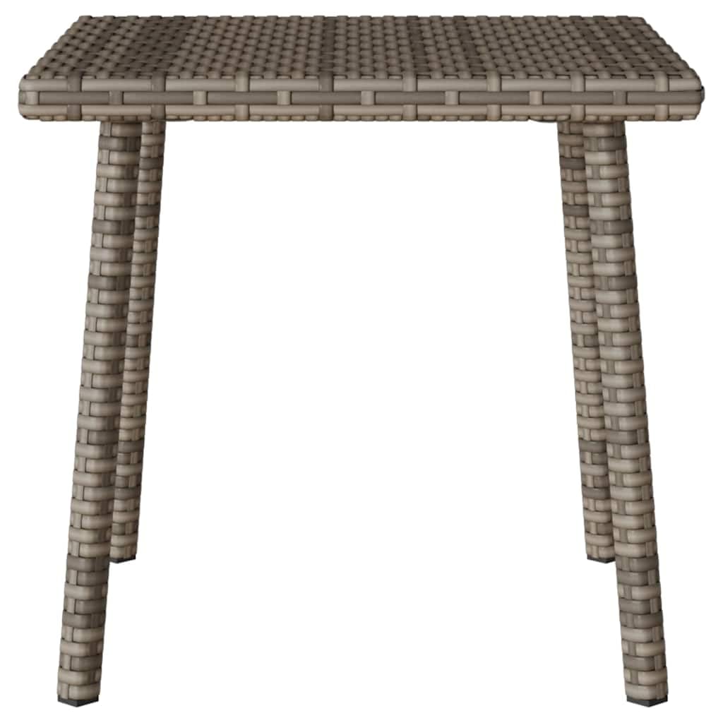 Tavolino da giardino rettangolare in polyrattan, 40 x 40 x 37 cm, colore grigio