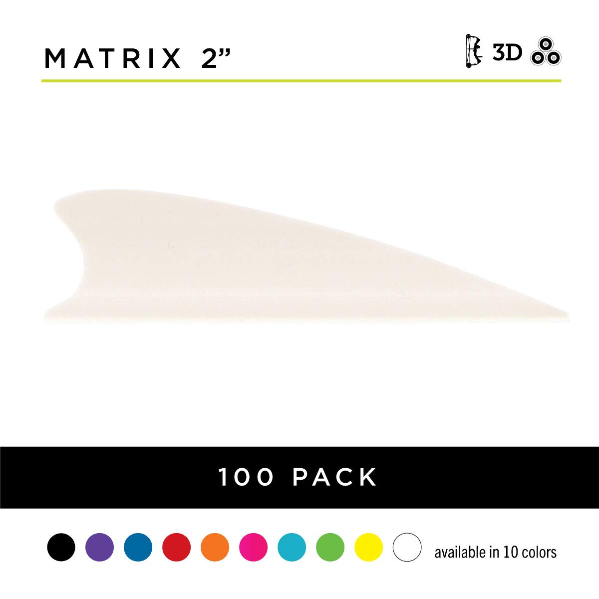 TAC Vanes2" Matrix Shield Cut Vanes, Pack of 100, Vanes for Archery Bowhunting and Recreational Shooting