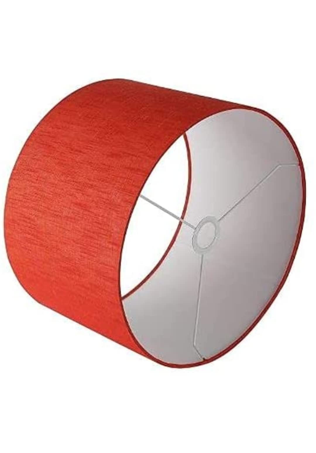 AMAN ENTERPRISES 12" Red Burlap Round Lampshade, 12" x 12" x 8" for Home Decor Tripods Table Lamps