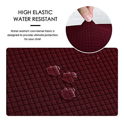 Image of FORCHEER Office Desk Chair Seat Cover 18inch 1 Piece Water Resistant Stretch Computer Chair Seat Cushion Slipcover Washable-Burgandy