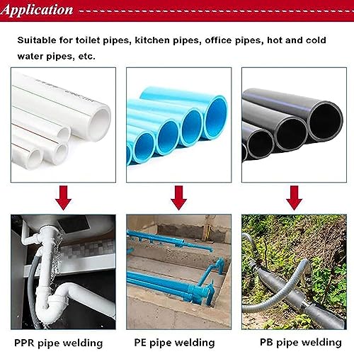 Professionale PPR Tubo Saldatore 20-63mm Digitale Presa Fusione con Anti-Block Dies, Piatto di riscaldamento in alluminio per sistemi d'acqua in plastica PE PB, Dissipazione di calore efficiente