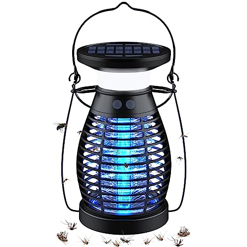 Solar Bug Zapper Outdoor,Cordless Rechargeable 3 in 1 Mosquito Zapper,4200V High Powered Gnat Traps for House Indoor,IP66 Waterproof Fly Trap Zapper for Garden Patio(Black-Dual Mode) Solar Bug Zapper Outdoor,Cordless Rechargeable 3 in 1 Mosquito Zapper,4200V High Powered Gnat Traps for House Indoor,IP66 Waterproof Fly Trap Zapper for Garden Patio(Black-Dual Mode)
