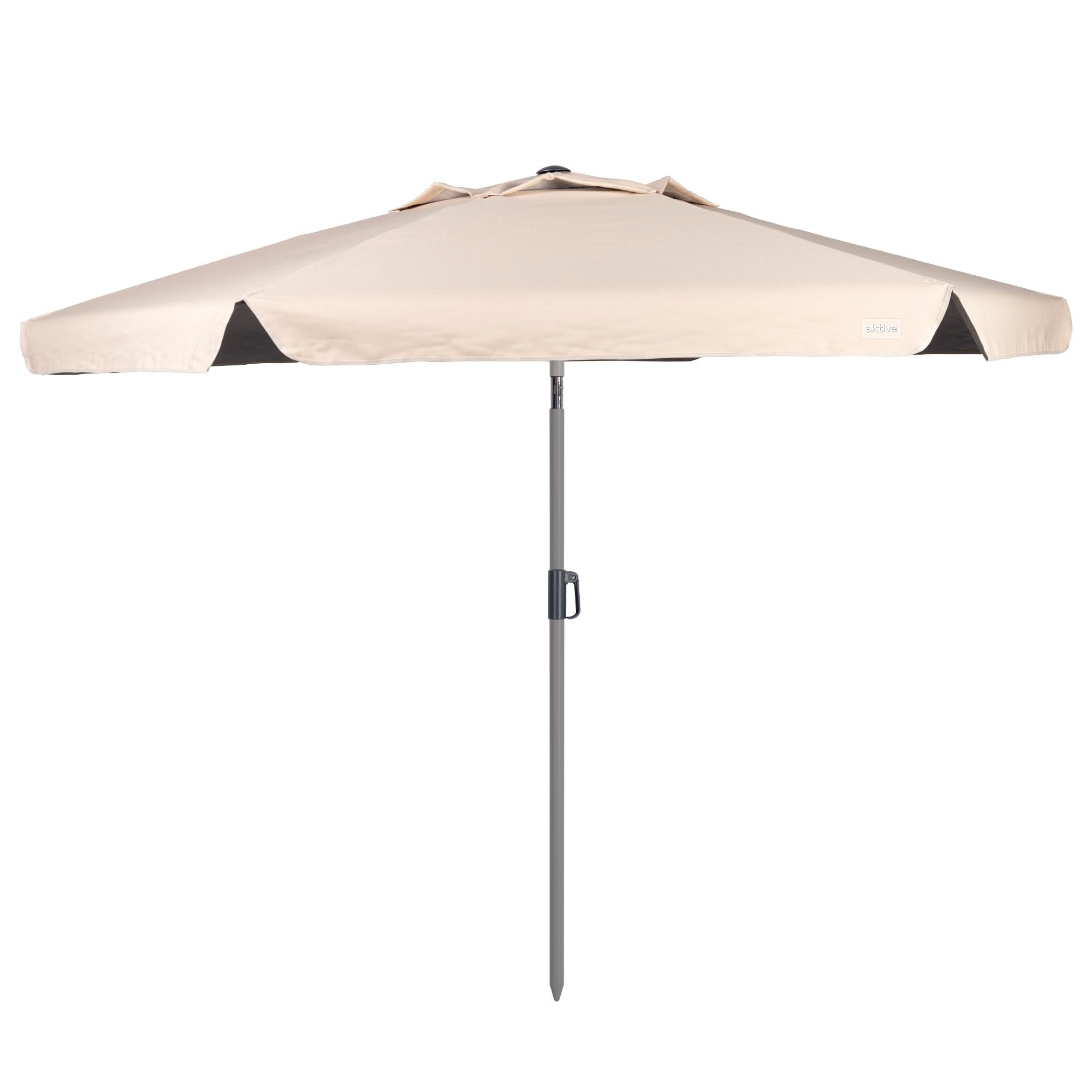 AKTIVE Parasol de Jardin Hexagonal, 220 cm, Couleur Ivoire, Protection UV50, Mât en Acier, Tube Ø28, 32 mm, Cheminée, Inclinaison et Hauteur Réglables, Tissu Polyester, Grands Parasols (62338)