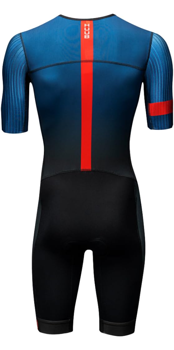 Huub 2025 Pro Aero Herren-Trianzug mit offenem Reißverschluss, Blau/Schwarz