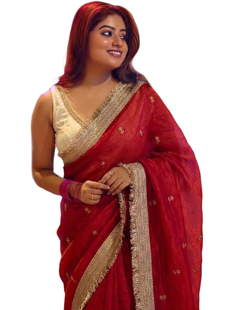vragi Women's Soft Silk Dual Shade Saree with Embroidery Work & Lace Border With Contrast Embroidery Unstitched Blouse_(FSatin_hrt5)-picture-42