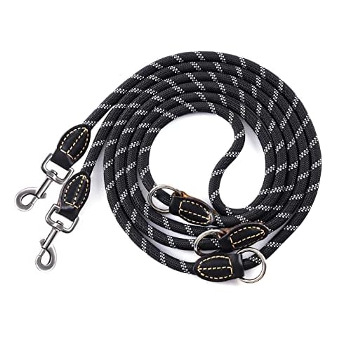 Hundeleine, Doppelleine für Ggroße Hunde,Nylon, Rund und Bissfest Cover