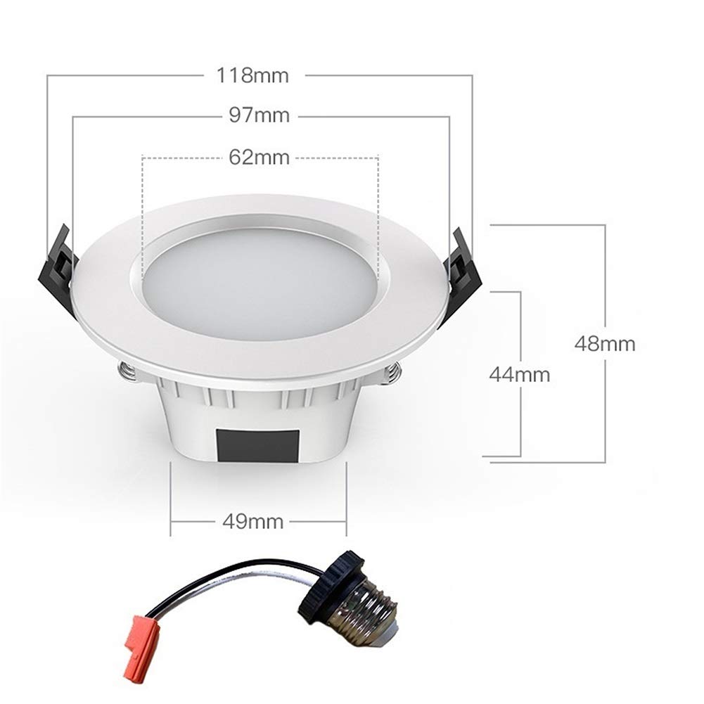LED 5W LED Iluminación empotrable de 4.6 pulgadas, focos LED de 350LM Multicolor 8700K-6500K RGB regulable + Downlights de control de aplicación blanca cálida / fresca con control remoto - paquete 4