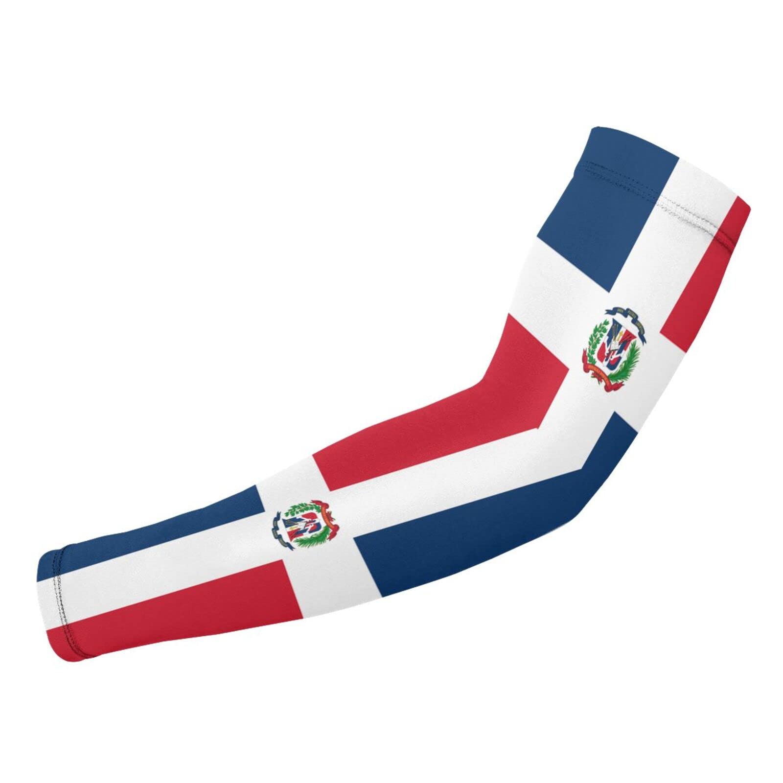 ZGXJJPP Dominican Republic Flag Arm Sleeves for Men or Women - Tattoo Cover Up - Cooling Sports Sleeve for Basketball Golf Football