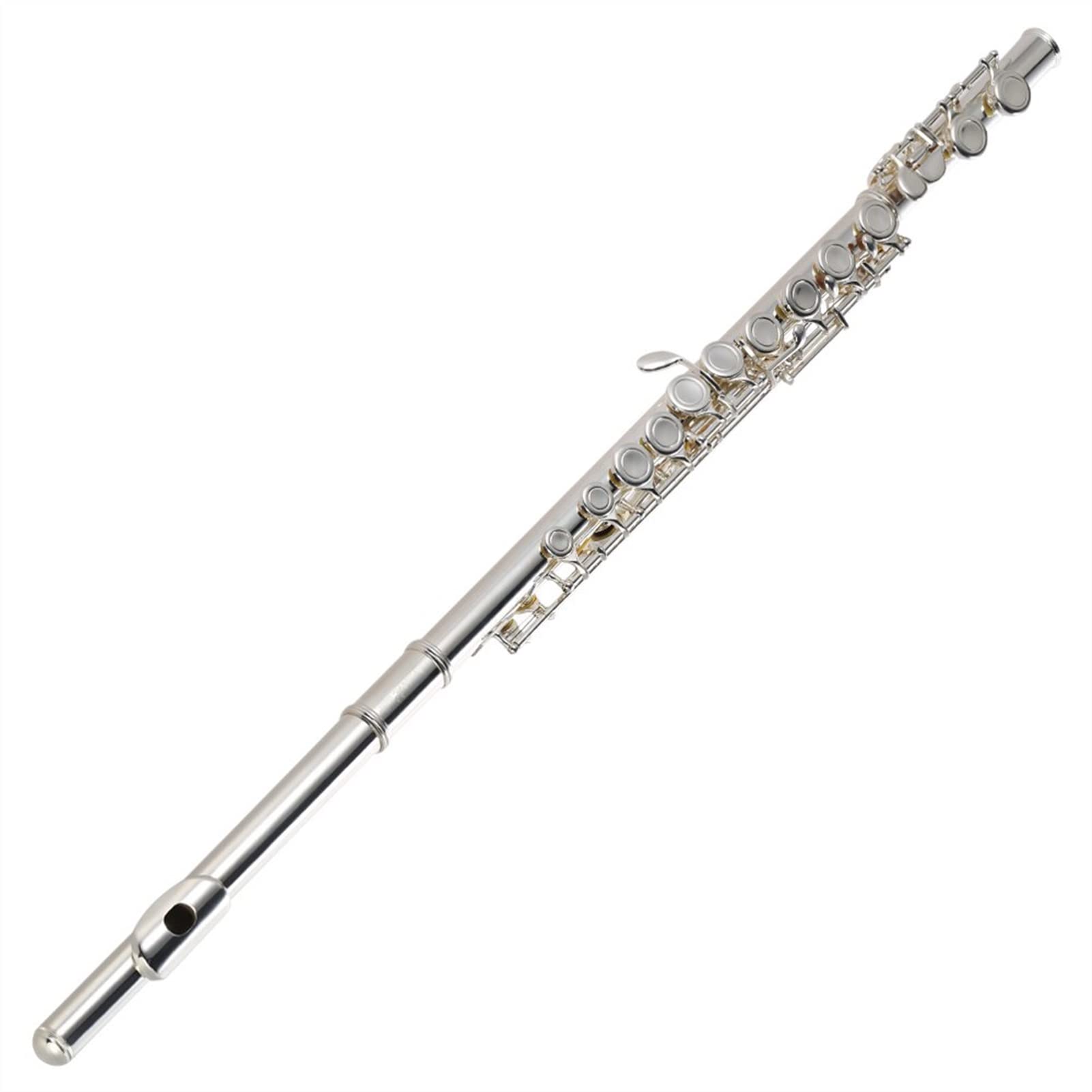 ZUZU Flauta De Llave C, Cuproníquel Plateado, 16 Orificios Cerrados con Estuche, Destornillador, Instrumentos De Viento para Principiantes Kit Flauta