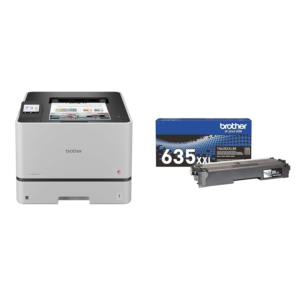 Bundle of Brother HL-L8430CDW Business Color Laser Printer with Low-Cost Printing and Wireless Networking + Brother Genuine TN635XXLBK Super High Yield Black Toner Cartridge
