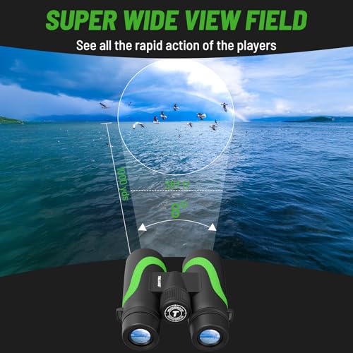 Image of 15x55 UHD Binoculars for Adults High Powered with Phone Adapter - Large View, BAK4 Prism, Waterproof, Lightweight for Bird Watching, Hunting, Cruise, Travel, Camping (Green)