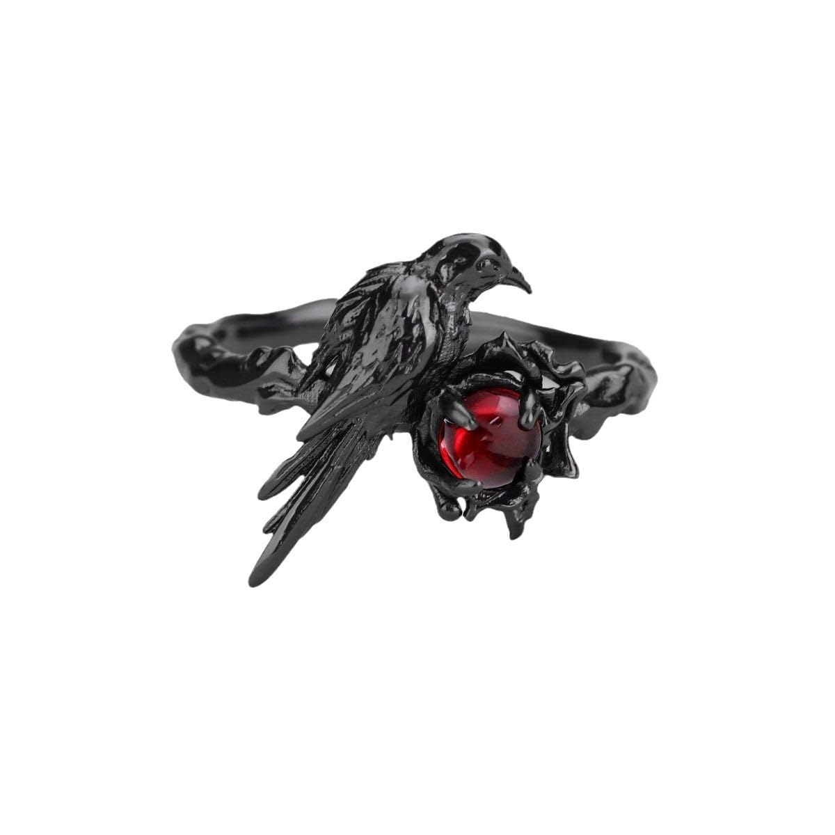 Shopular Game Love and deepspace Sylus Crow Cosplay Ring Fashion Adjustable Rings Red Zircon Jewelry Costume Accessories Merch Props Gift