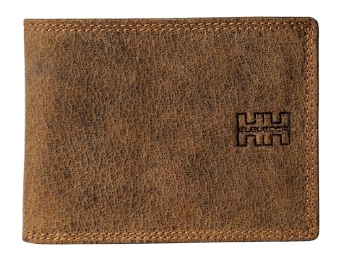 Elbleder Geldbörse Herren Leder mit Münzfach | Braun Vintage | RFID-Schutz | Portemonnaie Echtleder | Geldbeutel Business für 10 Karten | Design Wallet Polo 105-01 VBR