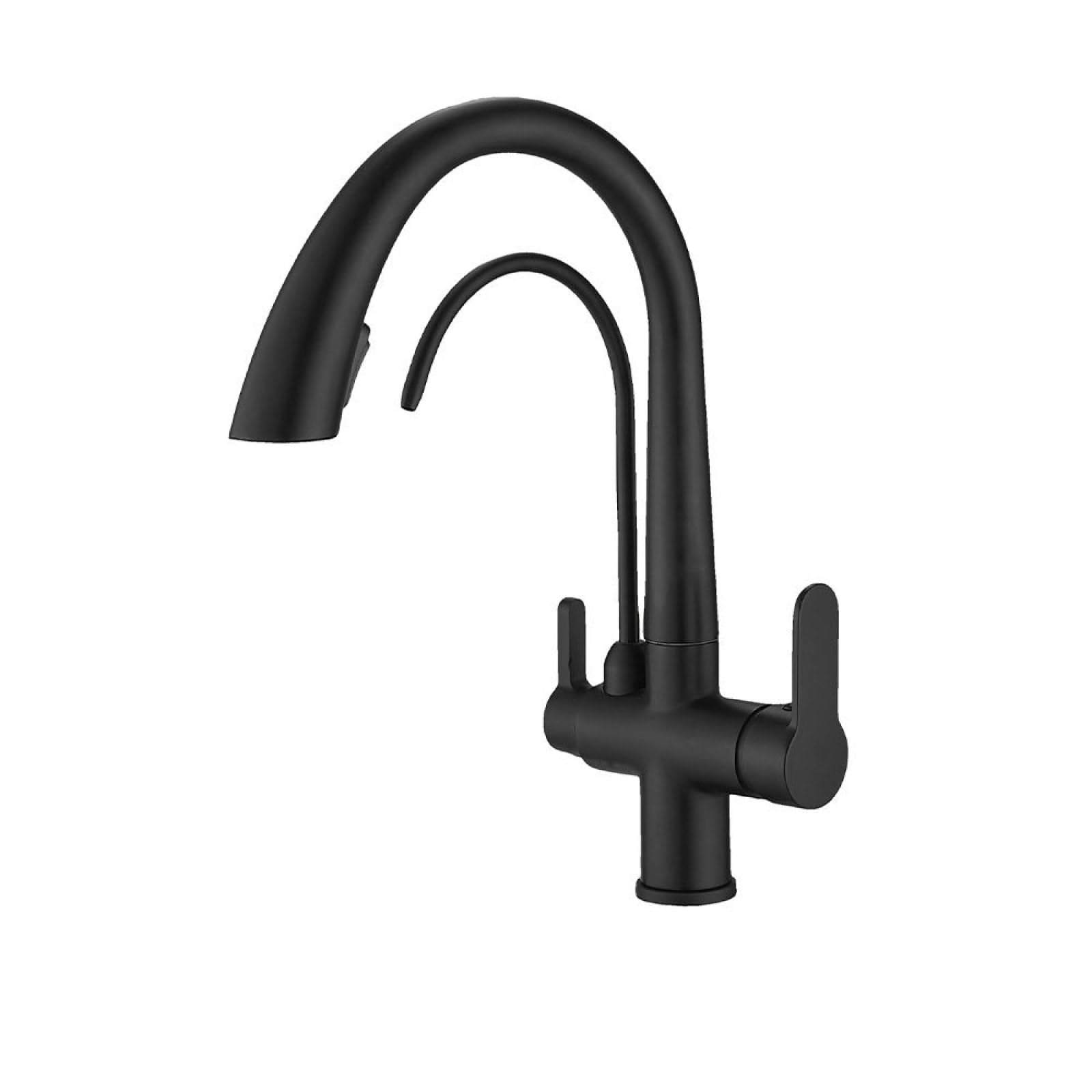 Fanjubei Black Kitchen Pull-Out Extendable Hot And Cold Drinking Water Faucet