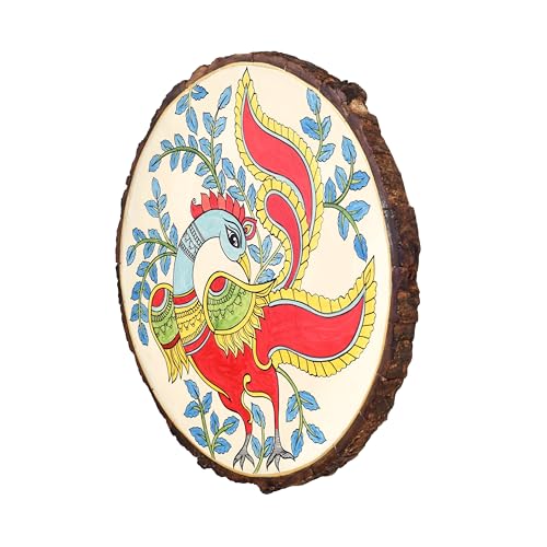 Image of Mayuri Wall Decor Frame with fine Madhubani artwork | Handcrafted Wall Art for Home Decor & Office Spaces