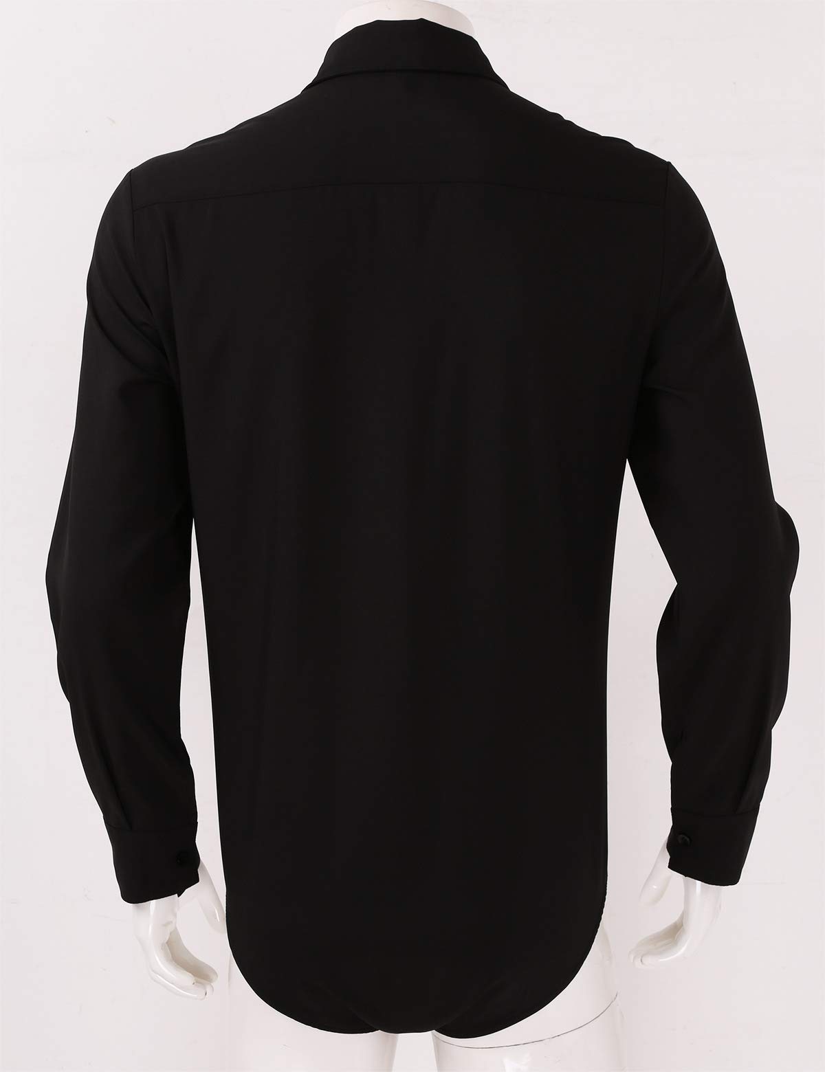 Alvivi Body da Uomo Slim Fit Latino Americano Moderna Ballo da Danza Professionale in Cotone Camicia Bodysuit Maniche Lunghe Button Down Costume Competizione Performance