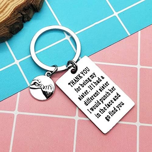 Sister Keyring Sister Gifts from Sister Keychain for Women Girls Birthday Christmas Valentines Presents for Sister Presents from Brother Sister, Soul Sister Gift,Step Sister Gift,Sister-in-Law Gift
