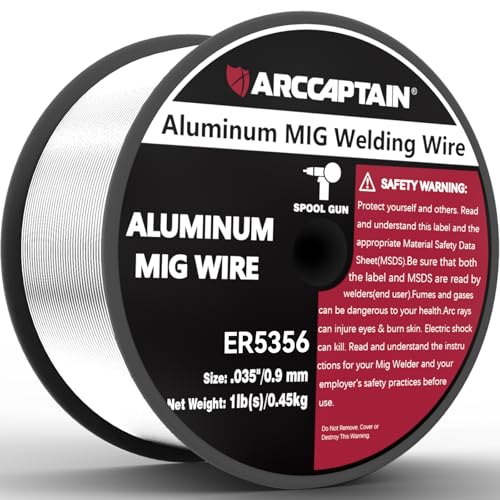 ARCCAPTAIN Magnesium Aluminum Welding Wire ER5356 .035' MIG Welding Wire, 1 Pound Spool