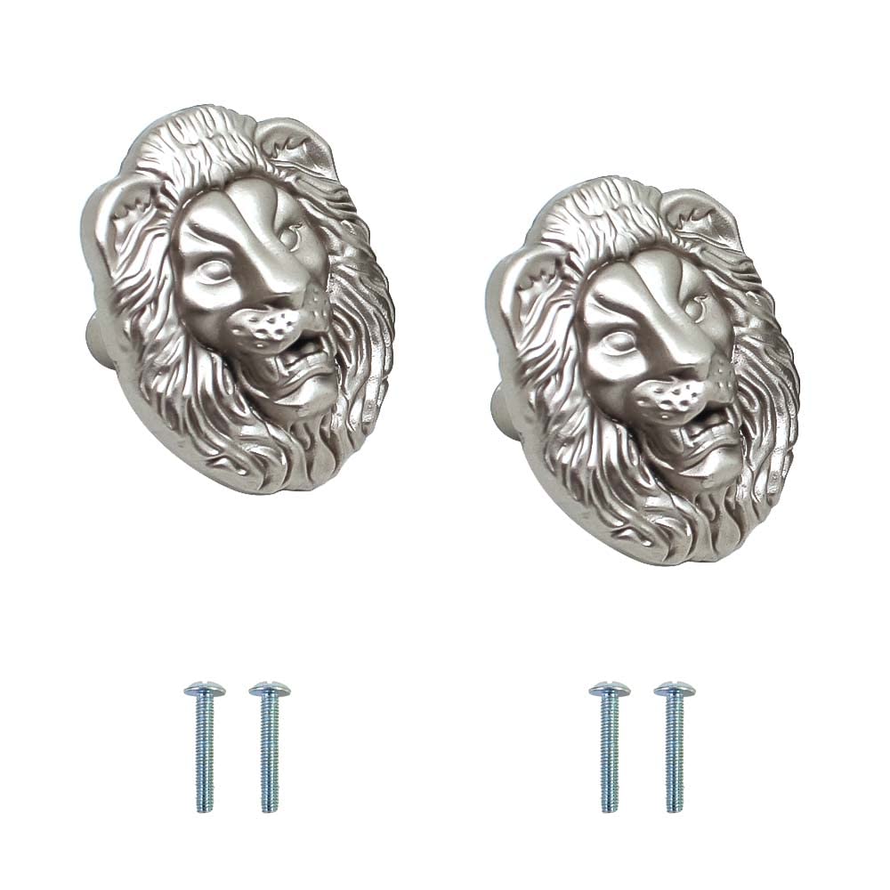 VOLO® Satin Silver Lion face Cabinet Drawer knobs (Pack of 2 Pcs) (B091N1N43L) Amazon Price History, Amazon Price Tracker