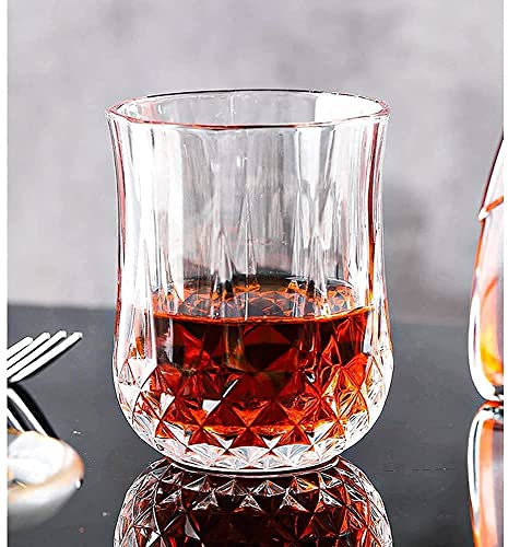 Image of Premium Crystal Whiskey Glass - 300ml, Set of 6 Pcs Old Fashioned Rocks Glass for Bourbon, Scotch & Cocktails (6, Elegant)