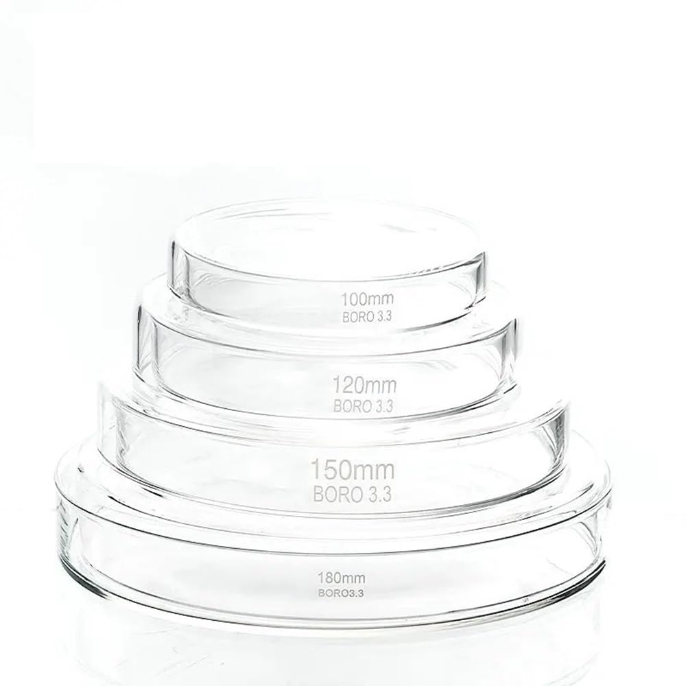 Vetreria da laboratorio Piastre di coltura in vetro borosilicato ad alto tenore di carbonio for laboratorio, piastre di Petri da 35/60/75/90/100/120/150/180/200 mm, vetreria for esperimenti(150mm 1pcs