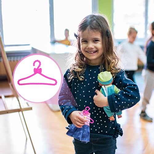 DUINIU 60 Stück Mini-Kleiderbügel Aus Kunststoff Und 2 Stück Mini-Brille, Süße Hauszubehör, Süße Kleiderbügel, Süße Accessoires