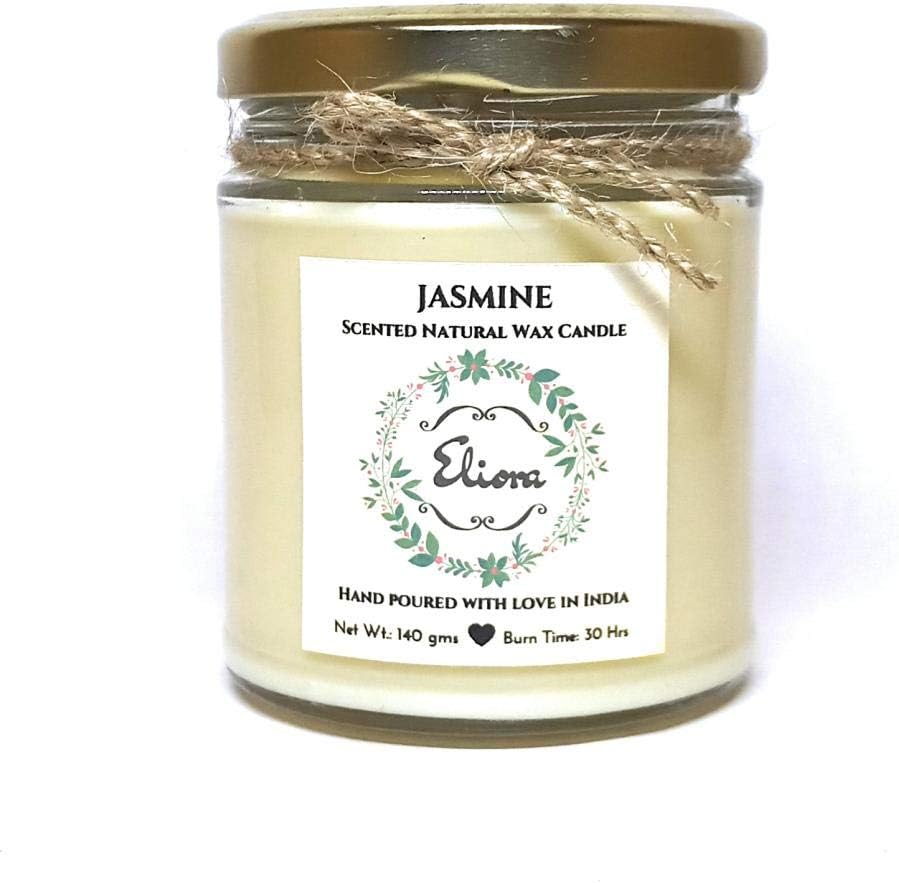 Eliora Jasmine Scented Soy Blend Glass Jar Candle