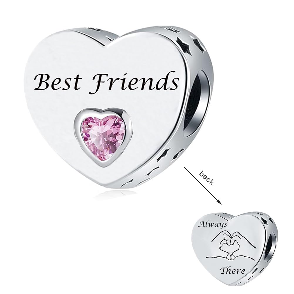 OutstandLong Pink Heart Charm Compatible with Pandora Bracelets for Wife  Friend Mom Daughter Grandma Sister