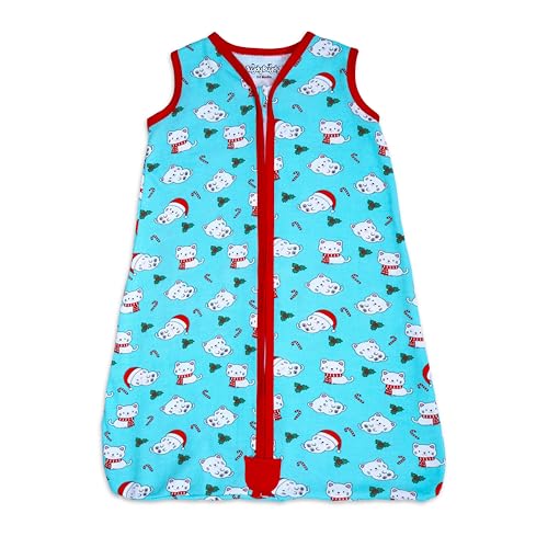 Image of TuddyBuddy Thick Cotton Wearable Blanket Sleeping Bag for Baby | Ideal for Babies & Kids Hypoallergenic Fabrics | Pack of 1, Teal Cats AOP, 12-18 Months