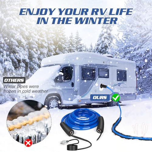 Image of 100FT RV Heating Water Hose, Lead and BPA-Free,1 /2 Inner Diameter, Anti-Freezing Temperature Drops to -45F, a Great RV Accessory for Campers, Livestock, and Agriculture (100FT-2)