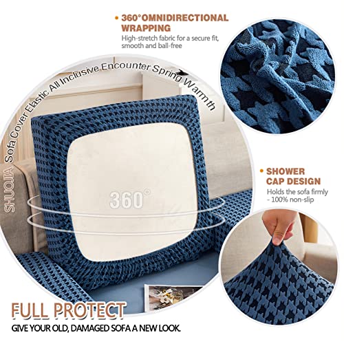 Sofa Seat Cushion Cover,Stretch Sofa Seat Cushion Cover,Elastic Cushion Covers,Slipcover For Sofa Seat Cushion,Non-Slip Fabric Tartan(Blue,Backrest Cover) #TOP3