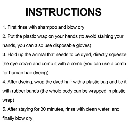 Gel de Tintura de Cabelo para Animais de Estimação, Semipermanente, Temporária, para Coloração de Pe