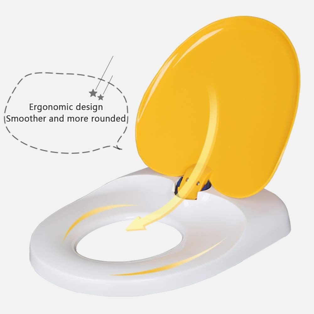 Sedile WC con Sedile per Bambini Incorporato vasino per Bambini Adulti/sedili WC Cerniere a Chiusura rallentata e Ammortizzata/Facile da Montare/Bagno Toilette Toilette, Rosa-V