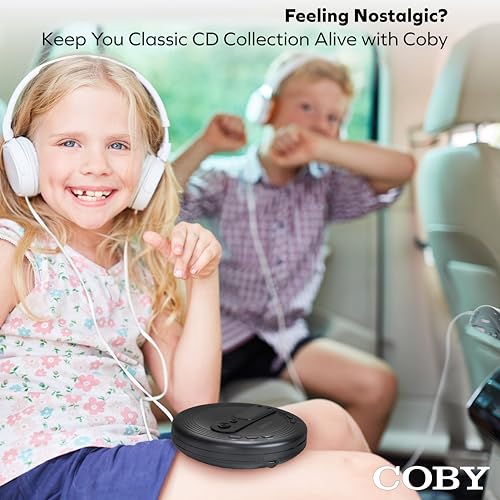 Image of COBY Portable CD Player with Earbuds, FM Radio & MP3 | Skip Protection, Lightweight & Shockproof Music Compact Disc Player | Portable Discman Perfect for Home Car and Travel